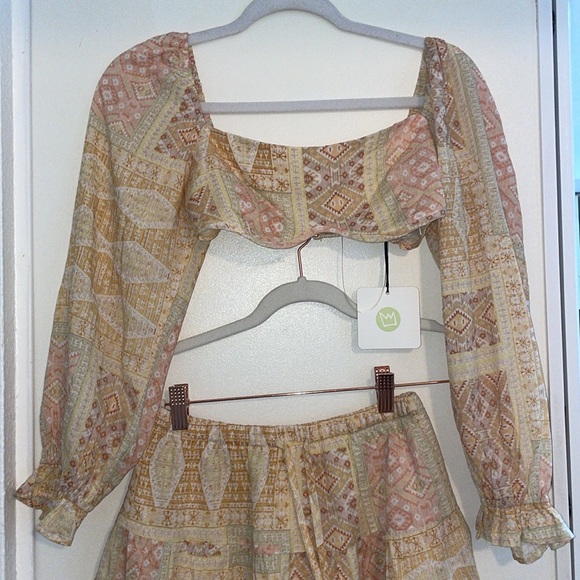 SKY To MOON NWT Bohemian Patterned Skirt Set | M - Picture 3 of 10